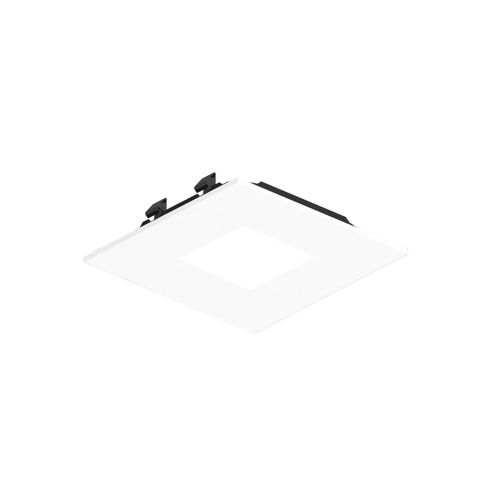3" Apollo Square Flanged Pinhole Trim, Matte Powder White Finish