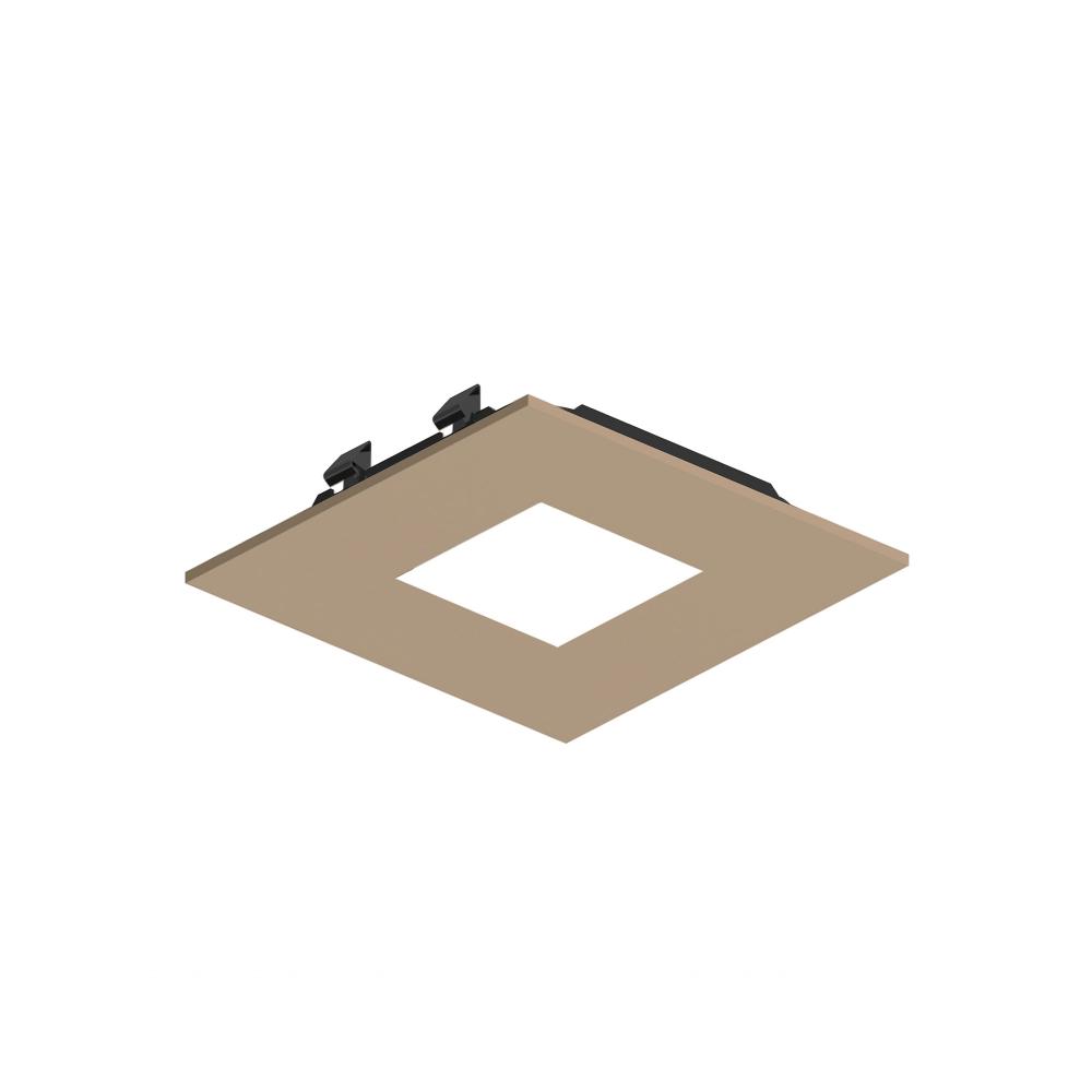 3" Apollo Square Flanged Pinhole Trim, Wheat Diffused Finish
