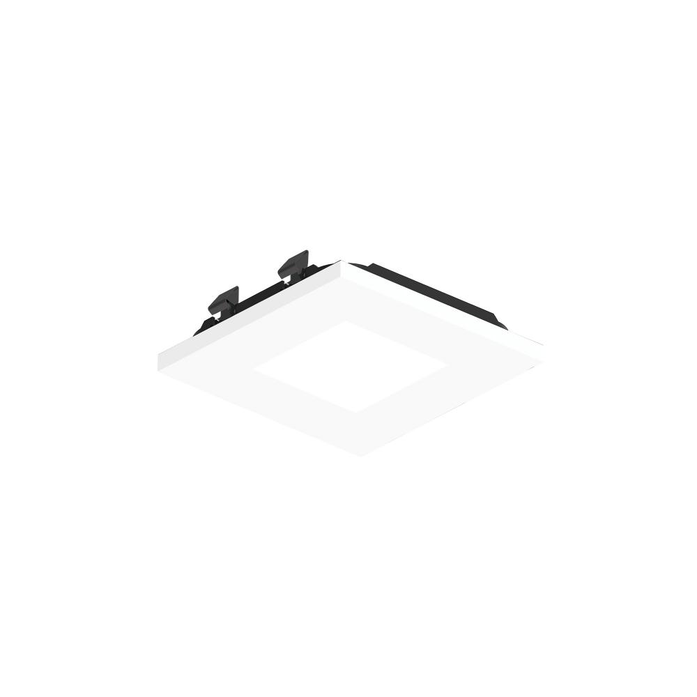 3" Apollo Square Flangeless Pinhole Trim, Matte Powder White Finish