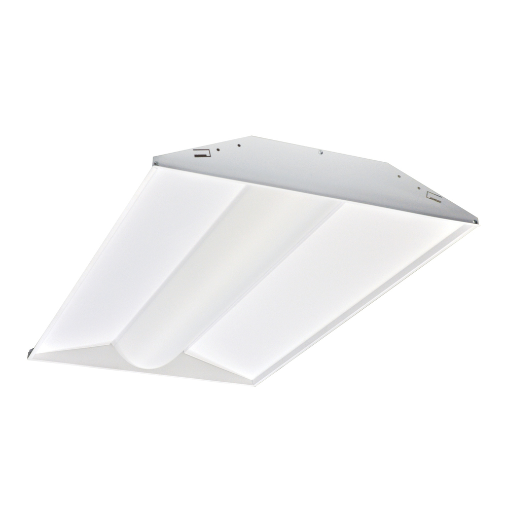 2x4 LED Center Basket Troffer, 44W, 4000K, White, w/ EM Battery