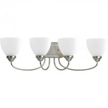 Progress P2928-09 - Heart Collection Four-Light Brushed Nickel Etched Glass Farmhouse Bath Vanity Light