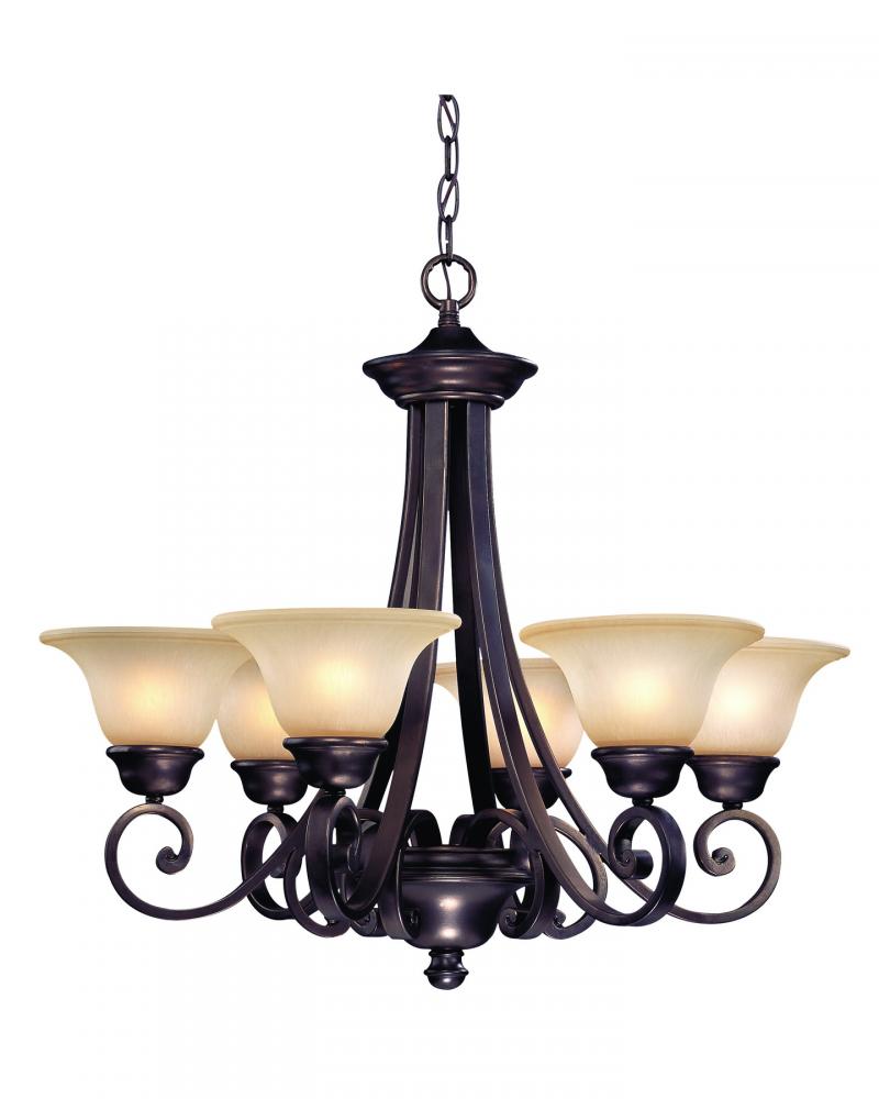 Brittany 6Lt Chandelier Deep Bronze
