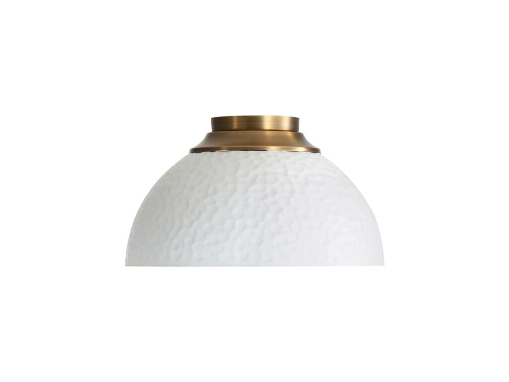 Shepard 3-Light Flush Mount in Modern Brass with Matte White