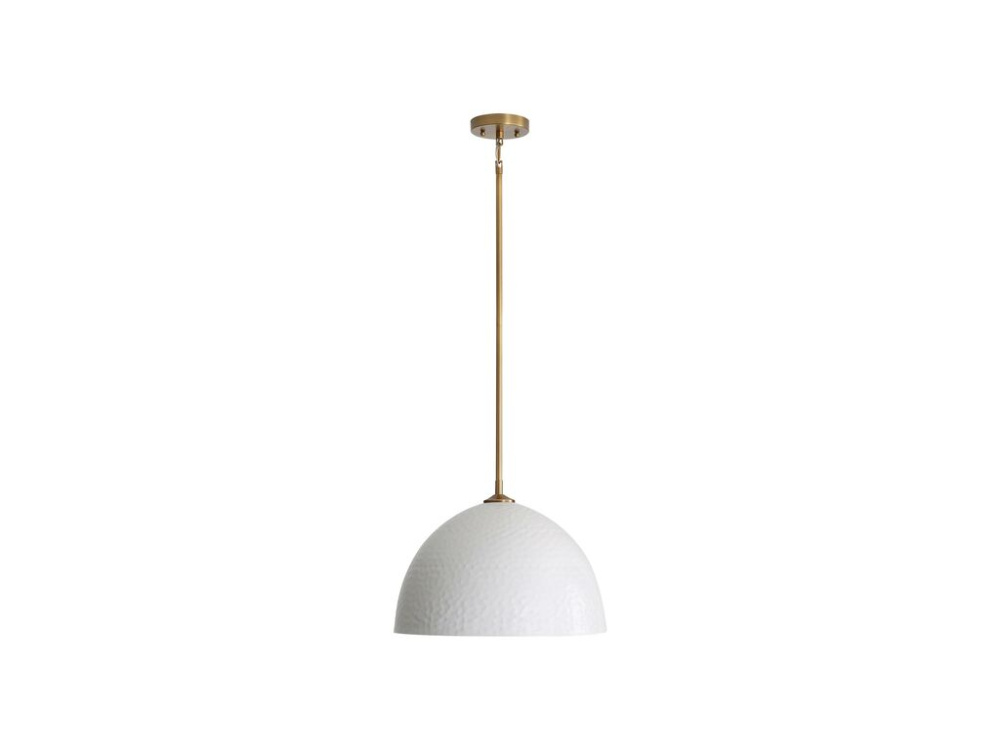 Shepard Large Pendant in Modern Brass with Matte White
