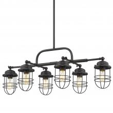 Golden 9808-LP BLK - Seaport Linear Pendant in Matte Black