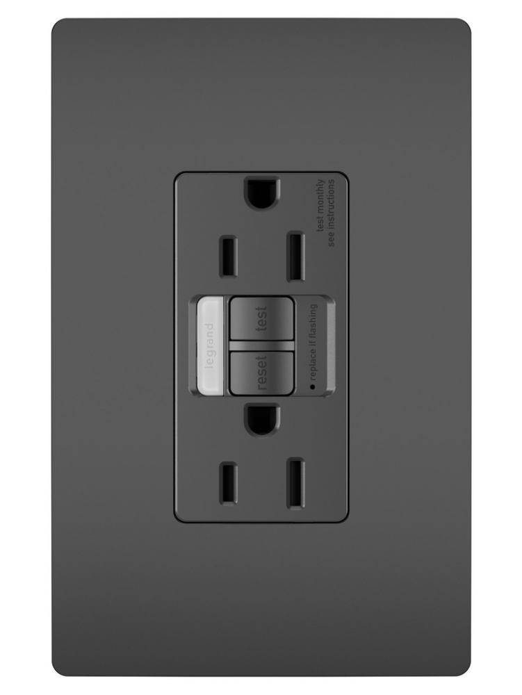 radiant® Tamper-Resistant 15A Duplex Self-Test GFCI Receptacles with SafeLock® Protection (4 pack)