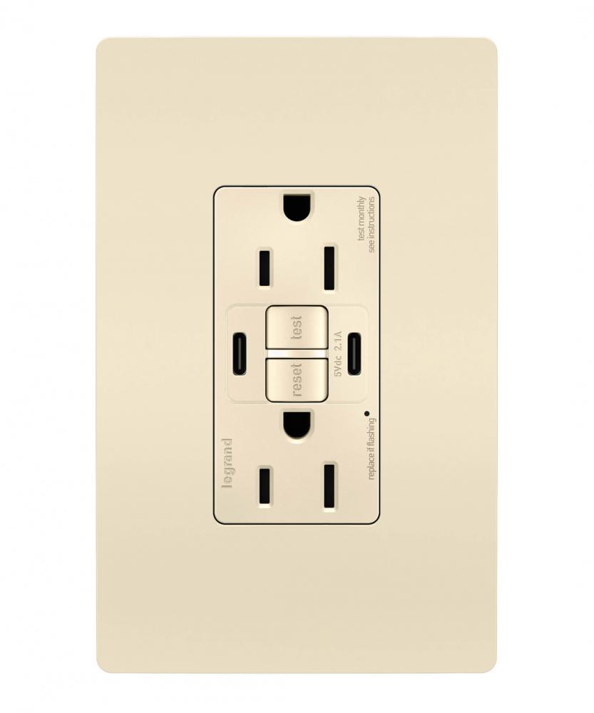 radiant® Tamper-Resistant 15A Duplex Self-Test GFCI Receptacles with SafeLock® Protection