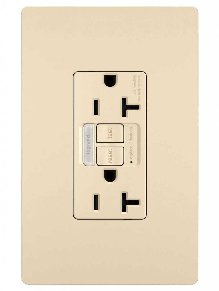 radiant Tamper-Resistant 20A Duplex Self-Test GFCI Receptacles wt SafeLock Protection and Night