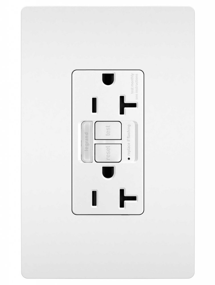 radiant Tamper-Resistant 20A Duplex Self-Test GFCI Receptacles wt SafeLock Protection and Night