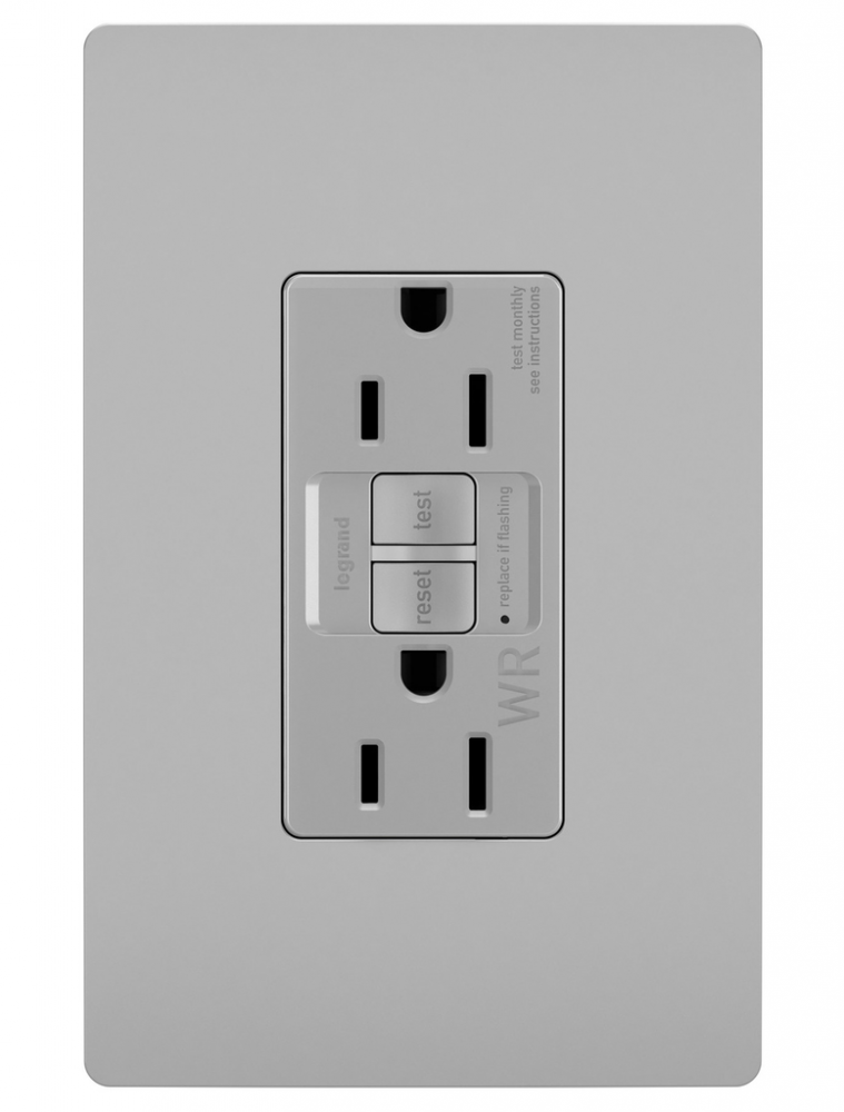 radiant® Tamper-Resistant Weather-Resistant 15A Duplex Self-Test GFCI Receptacles with SafeLock