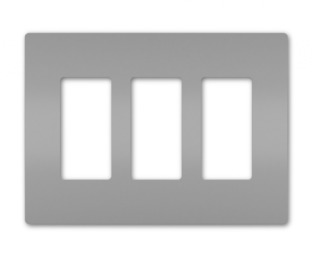 radiant Three-Gang Screwless Wall Plate, Gray