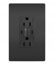 Legrand Radiant 1597TRWRUSBCCBK - radiant® Tamper-Resistant 15A Duplex Self-Test GFCI Receptacles with SafeLock® Protection