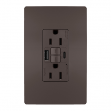 Legrand Radiant 1597TRUSBAC - radiant Tamper-Resistant 15A Duplex Self-Test GFCI Receptacles wt SafeLock Protection, USB Type