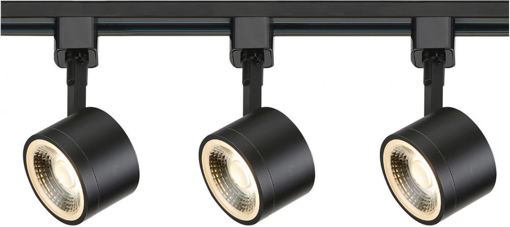 Track Lighting Kit - 12 Watt LED per Head - 3000K - 4 foot Track - 36 degree - Round shape - Black