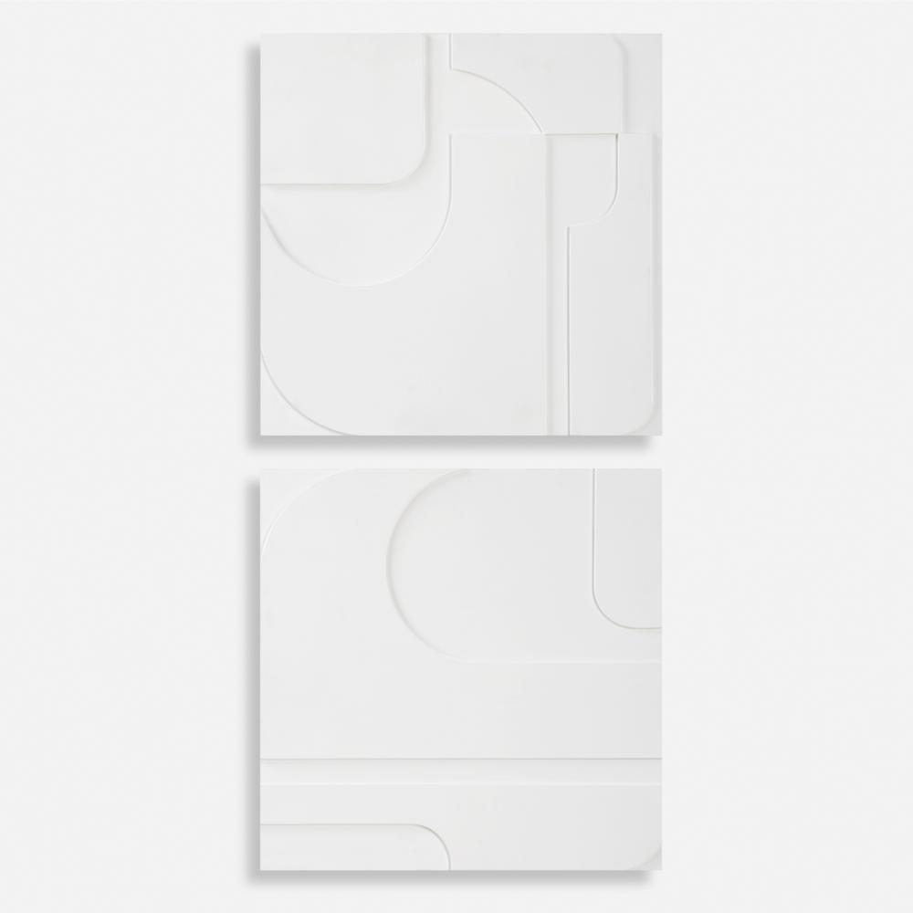 Uttermost Contours White Wall Decor Set/2