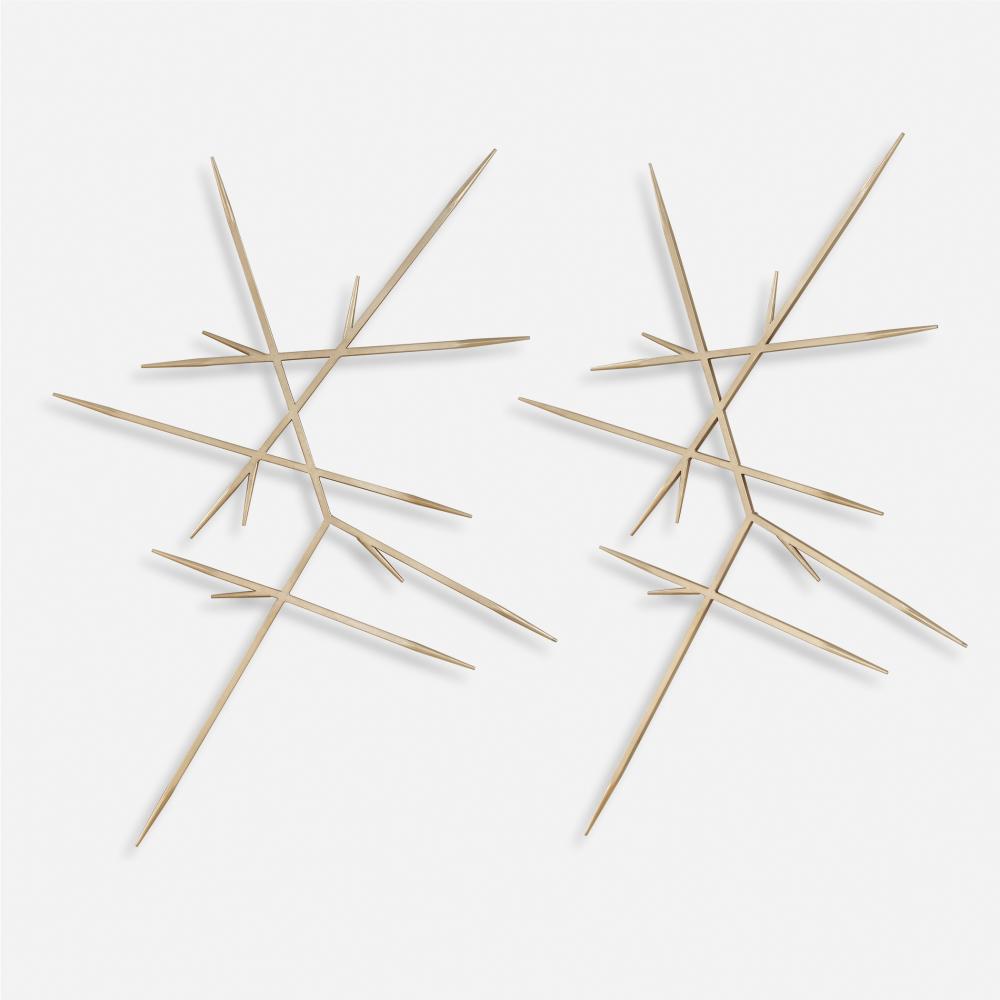 Uttermost Fireworks Silver Wall Decor Set/2
